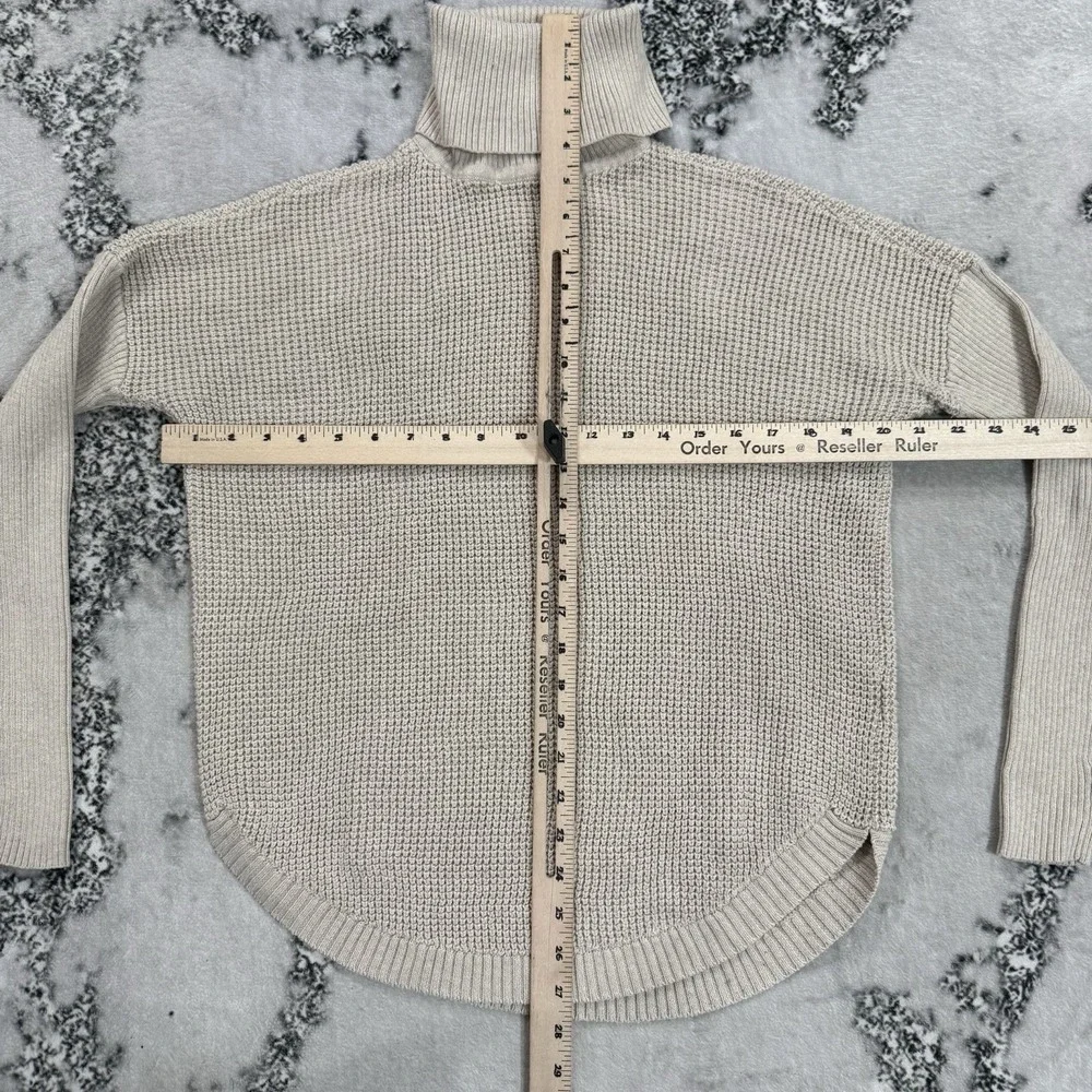Michael Kors Sweater Womens Size S Cream Textured Knit Turtleneck Pullover Cozy